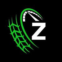logo automobile de voiture sur le concept de vitesse de la lettre z. modèle de voiture de sport pour service de voiture vecteur