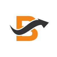concept de logo financier lettre b avec symbole de flèche de croissance financière vecteur
