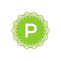 lettre emblème p logo identité pour restaurant vecteur