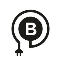 lettre b logo électrique vecteur