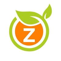 eco logo design lettre z vecteur. modèle de conception d'icône logo feuille eco vecteur