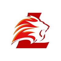 logo tête de lion initiale l vecteur