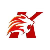 logo tête de lion initiale k vecteur