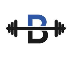 logo de la salle de fitness sur le signe de la lettre b vecteur