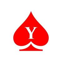 lettre y logo du casino. modèle de logo de poker casino vegas vecteur