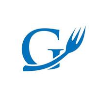 création de signe de logo de restaurant lettre g vecteur