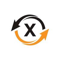 concept de logo financier lettre x avec symbole de flèche de croissance financière vecteur