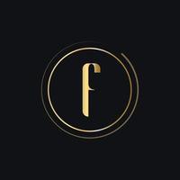 logo initial de lettre f avec concept de luxe de couleur or vecteur