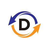 concept de logo financier lettre d avec symbole de flèche de croissance financière vecteur
