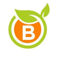 eco logo design lettre b vecteur. modèle de conception d'icône logo feuille eco vecteur