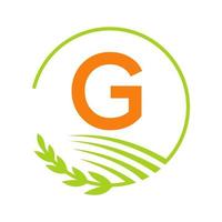 logo de l'agriculture lettre g concept vecteur