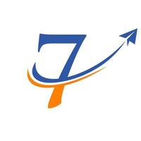 logo de voyage sur le modèle vectoriel lettre 7