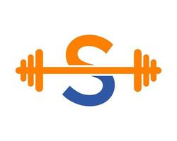 logo de la salle de fitness sur le signe de la lettre s vecteur