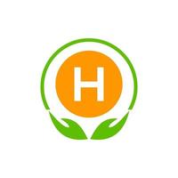 lettre h logo de soins de santé symbole de pharmacie médicale. santé, modèle de logo de charité vecteur