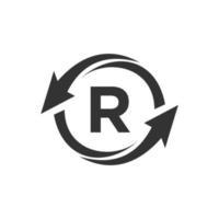 concept de logo financier lettre r avec symbole de flèche de croissance financière vecteur