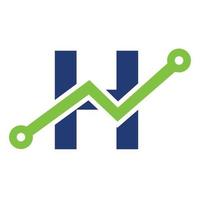 création de logo d'icône de technologie de lettre numérique h. entreprise, investissement, logo financier vecteur