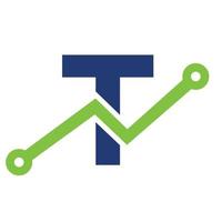 création de logo d'icône de technologie de lettre numérique t. entreprise, investissement, logo financier vecteur