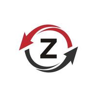 concept de logo financier lettre z avec symbole de flèche de croissance financière vecteur