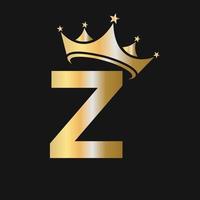 logo de la couronne de la lettre z pour la beauté, la mode, l'étoile, l'élégance, le signe de luxe vecteur