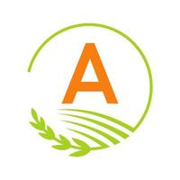 logo de l'agriculture lettre un concept vecteur