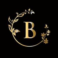 lettre b beauté fleur logo décoratif, fleur, beauté, modèle vectoriel spa