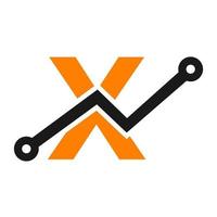 création de logo d'icône de technologie numérique lettre x. entreprise, investissement, logo financier vecteur