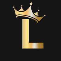 lettre l logo de la couronne pour la beauté, la mode, l'étoile, l'élégance, le signe de luxe vecteur