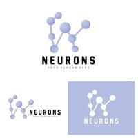 logo de neurone, création de logo de molécule, vecteur et, illustration de modèle