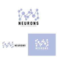 logo de neurone, création de logo de molécule, vecteur et, illustration de modèle