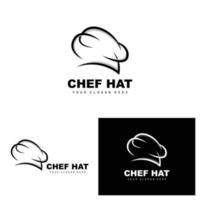 logo de chapeau de chef, image vectorielle de chef de restaurant, design pour restaurant, restauration, charcuterie, boulangerie vecteur