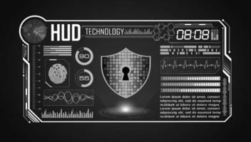 fond d'écran de technologie hud moderne avec serrure vecteur