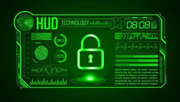 fond d'écran de technologie hud moderne avec serrure vecteur