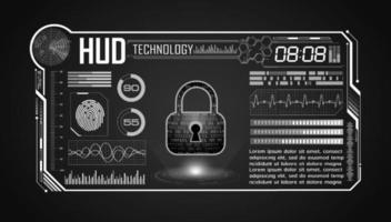 fond d'écran de technologie hud moderne avec serrure vecteur