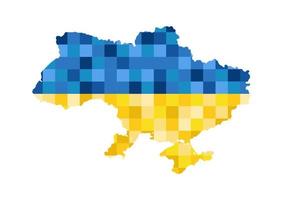 carte pays ukraine illustration vectorielle couleur pour la publicité de conception de bannières web. mosaïque ou collage de puzzle. drapeau. vecteur