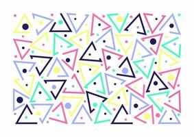 motif coloré. points, cercles et triangles stylisés. fond de forme de doodle de ligne colorée amusante. impression abstraite. vecteur