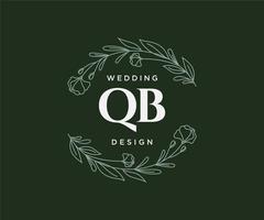 qb initiales lettre mariage monogramme logos collection, modèles minimalistes et floraux modernes dessinés à la main pour cartes d'invitation, réservez la date, identité élégante pour restaurant, boutique, café en image vectorielle vecteur