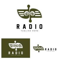 logo de radio de café, conception de radio podcast, icône de café, vecteur de marque de produit de logo de café de café