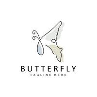 logo papillon, design animalier avec de belles ailes, animaux décoratifs, marques de produits vecteur