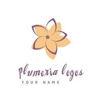 beauté plumeria icône fleurs design illustration symbole vecteur