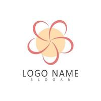 beauté plumeria icône fleurs design illustration symbole vecteur