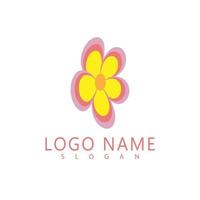 beauté plumeria icône fleurs design illustration symbole vecteur