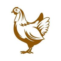 icône de poule. symbole graphique de la ferme de poulets et de la volaille vecteur