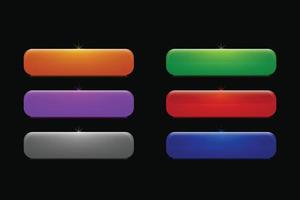 conception de vecteur de jeu de bouton web brillant de couleur différente.