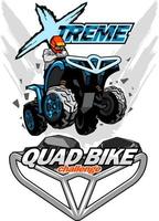 logo de quad extrême, arrière-plan isolé vecteur