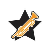 instrument de musique simple icône trompette pour la musique jazz vecteur
