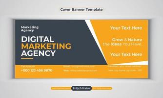 modèle de vecteur de mise en page moderne de conception de bannière d'entreprise d'agence de marketing numérique