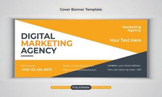 modèle de vecteur de mise en page moderne de conception de bannière d'entreprise d'agence de marketing numérique