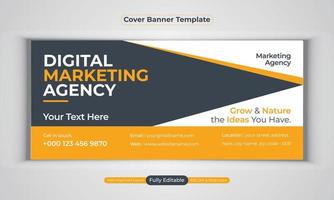 modèle de vecteur de mise en page moderne de conception de bannière d'entreprise d'agence de marketing numérique