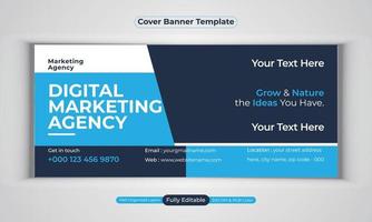 modèle de vecteur de mise en page moderne de conception de bannière d'entreprise d'agence de marketing numérique