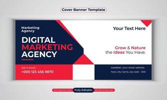 modèle de vecteur de mise en page moderne de conception de bannière d'entreprise d'agence de marketing numérique